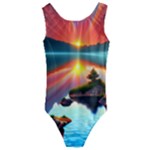 Sunset Over A Lake Kids  Cut-Out Back One Piece Swimsuit