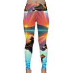 Sunset Over A Lake Lightweight Velour Classic Yoga Leggings