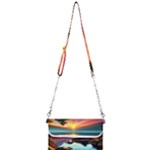 Sunset Over A Lake Mini Crossbody Handbag