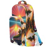 Sunset Over A Lake Double Compartment Backpack