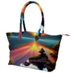 Sunset Over A Lake Canvas Shoulder Bag