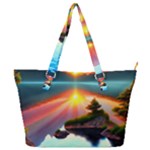 Sunset Over A Lake Full Print Shoulder Bag