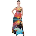 Sunset Over A Lake Empire Waist Velour Maxi Dress