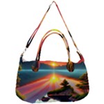 Sunset Over A Lake Removal Strap Handbag