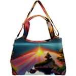 Sunset Over A Lake Double Compartment Shoulder Bag