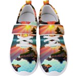 Sunset Over A Lake Men s Velcro Strap Shoes