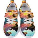 Sunset Over A Lake Kids  Velcro Strap Shoes