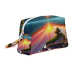 Sunset Over A Lake Wristlet Pouch Bag (Medium)