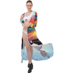 Sunset Over A Lake Maxi Chiffon Beach Wrap