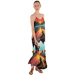 Sunset Over A Lake Cami Maxi Ruffle Chiffon Dress