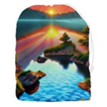 Sunset Over A Lake Drawstring Pouch (3XL)