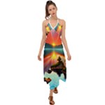 Sunset Over A Lake Halter Tie Back Dress 