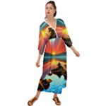 Sunset Over A Lake Grecian Style  Maxi Dress