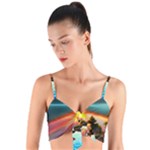 Sunset Over A Lake Woven Tie Front Bralet