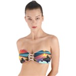 Sunset Over A Lake Twist Bandeau Bikini Top