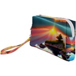 Sunset Over A Lake Wristlet Pouch Bag (Small)