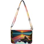 Sunset Over A Lake Double Gusset Crossbody Bag