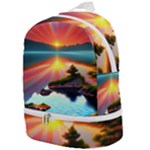 Sunset Over A Lake Zip Bottom Backpack