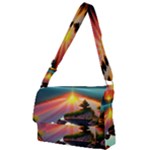 Sunset Over A Lake Full Print Messenger Bag (L)