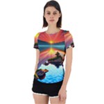 Sunset Over A Lake Back Cut Out Sport Tee