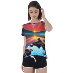Short Sleeve Open Back T-Shirt 