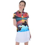 Sunset Over A Lake Women s Polo Tee