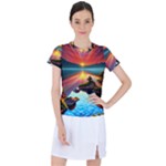 Sunset Over A Lake Women s Sports Top