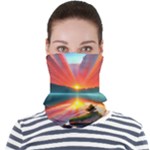 Sunset Over A Lake Face Seamless Bandana (Adult)