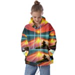 Sunset Over A Lake Kids  Oversized Hoodie