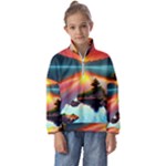 Sunset Over A Lake Kids  Half Zip Hoodie