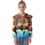 Sunset Over A Lake Kids  Peter Pan Collar Blouse