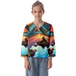 Sunset Over A Lake Kids  Sailor Shirt