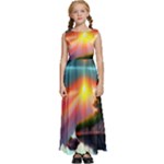 Sunset Over A Lake Kids  Satin Sleeveless Maxi Dress