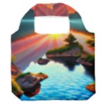 Sunset Over A Lake Premium Foldable Grocery Recycle Bag