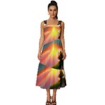 Sunset Over A Lake Square Neckline Tiered Midi Dress