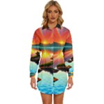 Sunset Over A Lake Womens Long Sleeve Shirt Dress