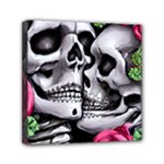 Black Skulls Red Roses Mini Canvas 6  x 6  (Stretched)