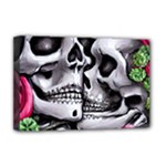 Black Skulls Red Roses Deluxe Canvas 18  x 12  (Stretched)