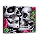 Black Skulls Red Roses Deluxe Canvas 20  x 16  (Stretched)