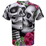 Black Skulls Red Roses Men s Cotton Tee