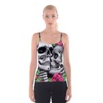 Black Skulls Red Roses Spaghetti Strap Top