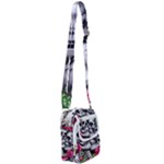 Black Skulls Red Roses Shoulder Strap Belt Bag