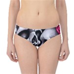 Black Skulls Red Roses Hipster Bikini Bottoms