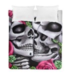 Black Skulls Red Roses Duvet Cover Double Side (Full/ Double Size)