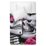 Black Skulls Red Roses Duvet Cover Double Side (Single Size)