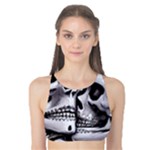 Black Skulls Red Roses Tank Bikini Top