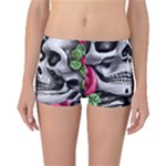 Black Skulls Red Roses Reversible Boyleg Bikini Bottoms