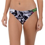 Black Skulls Red Roses Band Bikini Bottoms