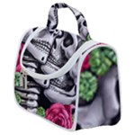 Black Skulls Red Roses Satchel Handbag