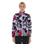 Black Skulls Red Roses Women s Bomber Jacket